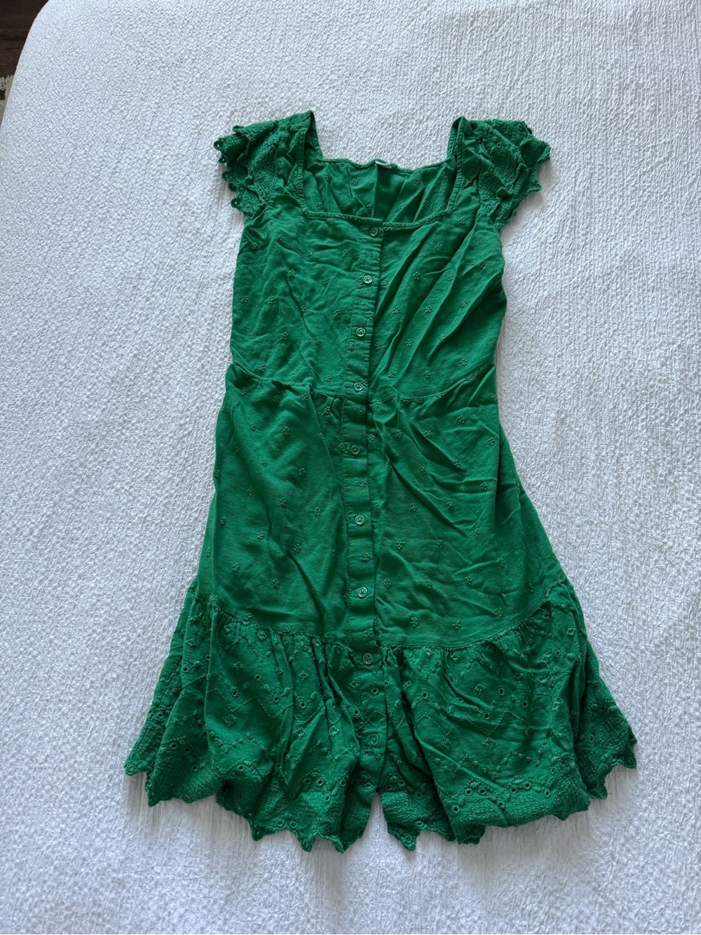 Old Navy Green Button-Front Midi Dress